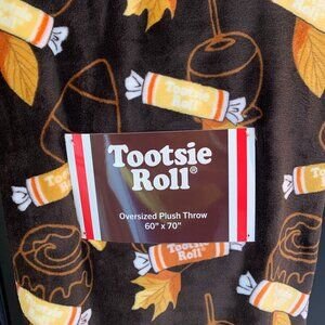 Tootsie Roll Candy Apple Throw Oversized Plush Halloween Fall Chocolate NWT